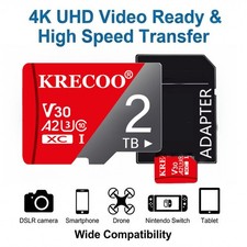 Micro SD Card 1TB 512GB 256GB 128GB Class 10 U3 V30 A2 High Speed 4K lot