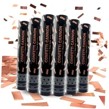 6 Pack Confetti Poppers, 12 Inch Confetti Cannon Party Poppers Rose Gold