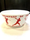 VTG 1937 Wheaties "Eat A Breakfast of Champions" Milk Glass Bowl *Joe Di Maggio*