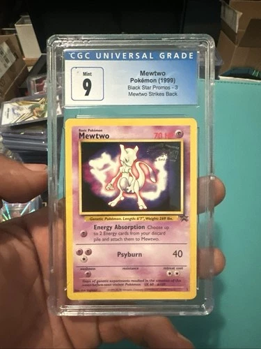 1999 POKEMON MEWTWO BLACK STAR PROMOS 3 MEWTWO STRIKES BACK CGC 9 MINT