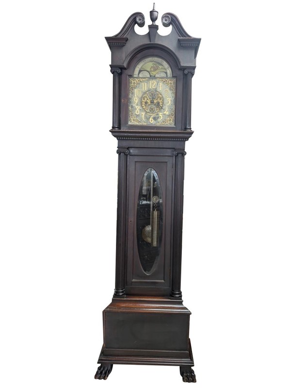 Antique R. Van Keuren & Co. Tall Case Grandfather Clock, 98.5″H, PA3973FC