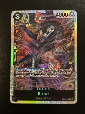 Brook ONE PIECE EB01-046 Secret Rare Holo Mint Trading Card SR TCG