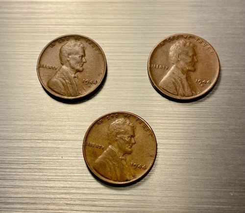 1944  +  1944D  +  1944S  Lincoln Cent Set / all  VERY FINE   FREE SHIP
