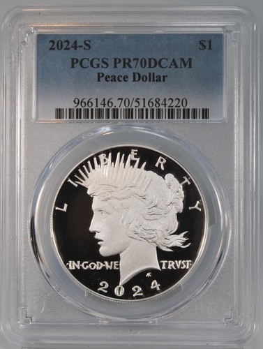 2024 S PP Peace Silber Dollar - PCGS gegradet PR70 DCAM!!