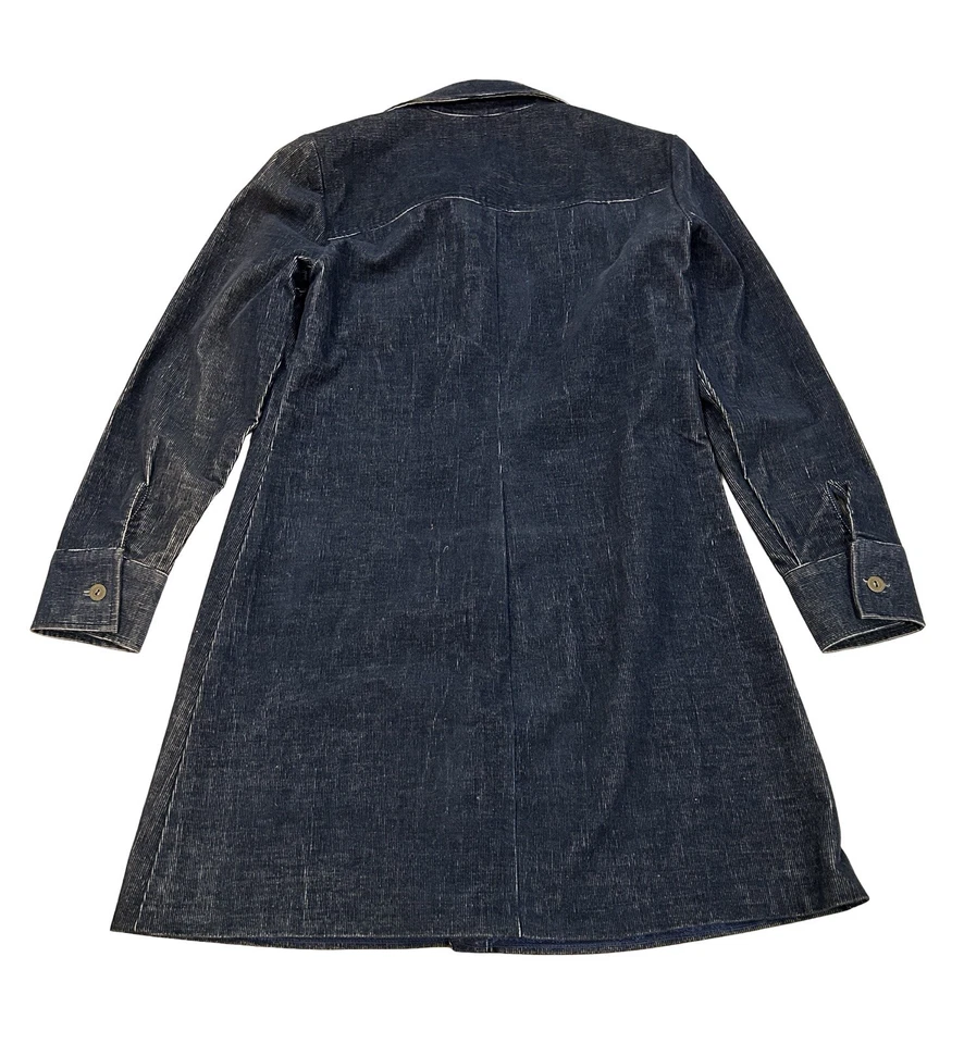 Vestido recto Free People pana lavada con botones talla S azul abotonado hecho en EE. UU. Foto 4 de 4