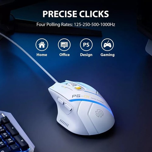 INPHIC PG1 Wired Computer Mouse Ergonomic, 12800 DPI High-Precision, 6 Programm - Picture 5 of 7