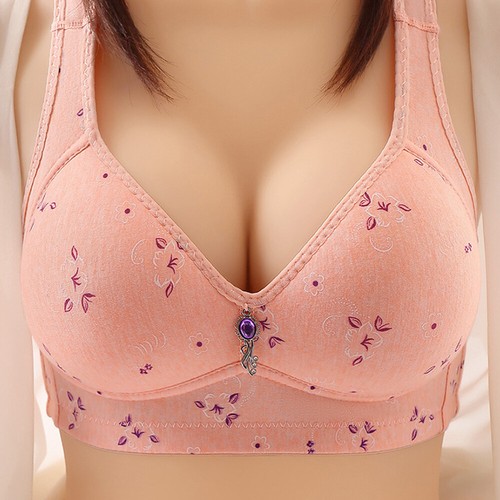 Women Full Coverage Bra Push Up Deep-V Wireless Lace Bra Gather Underwear Bra Us - Picture 14 of 25