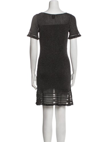New M MISSONI Metallic Knit Crochet Hot Mini Summer Dress - Grey - XS - £739 - Picture 9 of 16