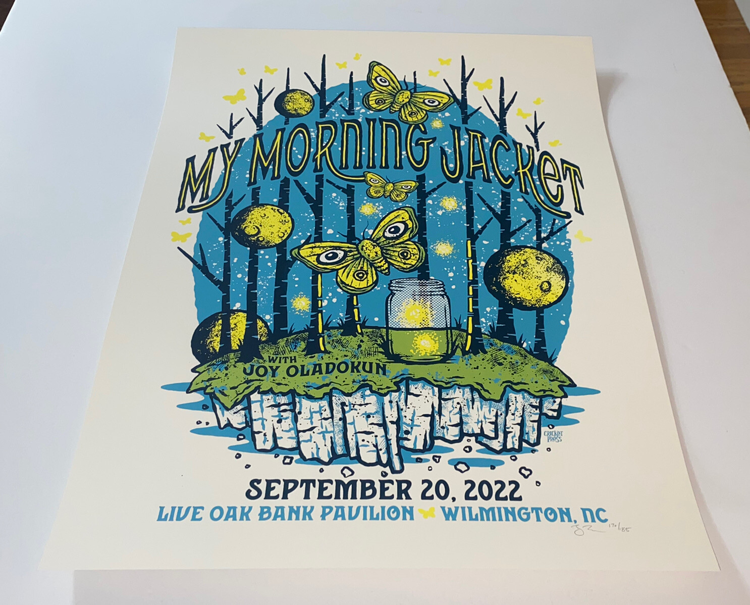 My Morning Jacket Poster Wilmington NC 2022 Silkscreen S/N X/185