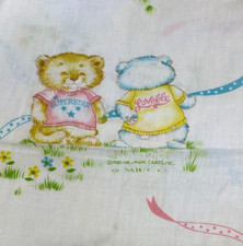 M9 WOW Vintage SHIRT TALES Bear Penguin Koala Crib Toddler bed Fitted Sheet