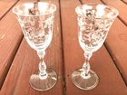 Fostoria Navarre Cordials Set of (2) 3 7/8” Tall Elegant Depression Glass SCARCE