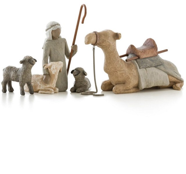 Willow Tree 4piece Set Figures Shepherd and Stable Animals Susan Lordi 26105 Ne for sale online