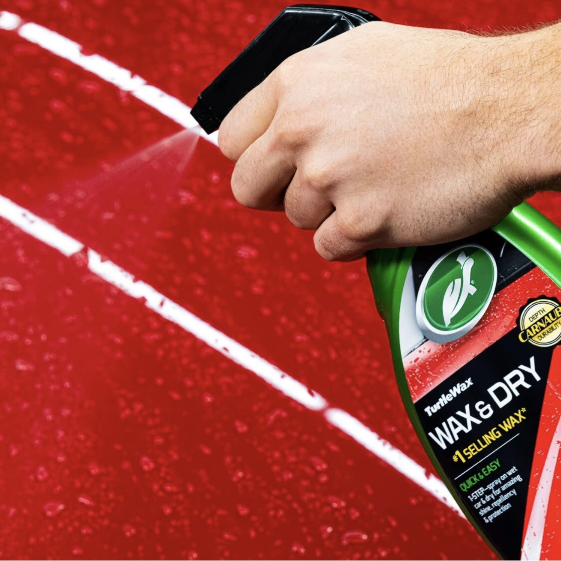 (2-Pk) Turtle Wax WAX & DRY 1-Step CARNAUBA INSTANT SHINE Water Dirt Repel SPRAY