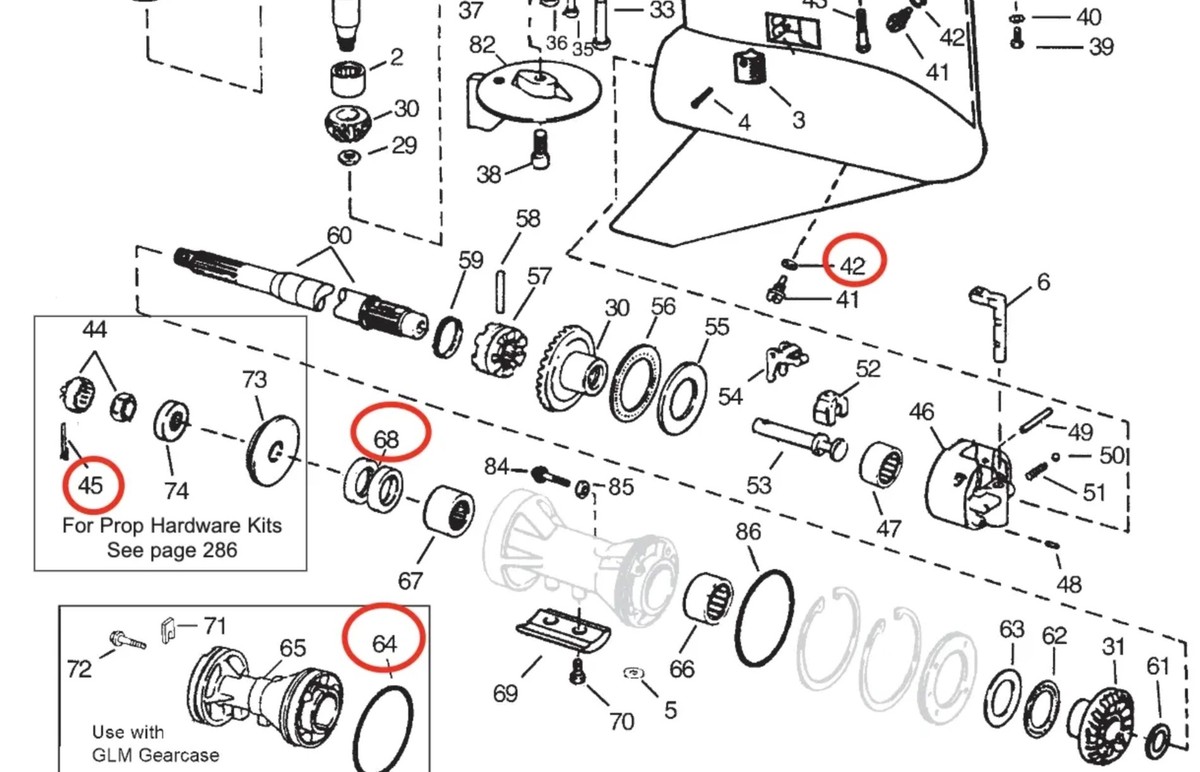 OMC Cobra Lower Unit Seal kit Oil Seal 4-CYL V6 V8 320862 305123