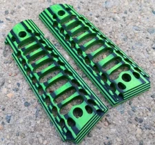 Full Size 1911 Grips Skeleton Fancy Laminate Style Grip Colt Kimber Green Tiger