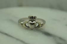 14K White Gold Celtic Claddagh ring band size 5.5