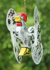 Bantam Rooster Mini Whirligigs Whirligig Windmill Yard Art Hand made from wood