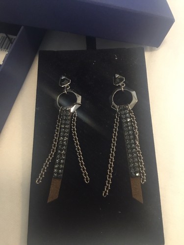 Ohrstecker -Kandelier - schwarz-braun-Silber -v. SWAROVSKI- NW - Bild 7 von 7