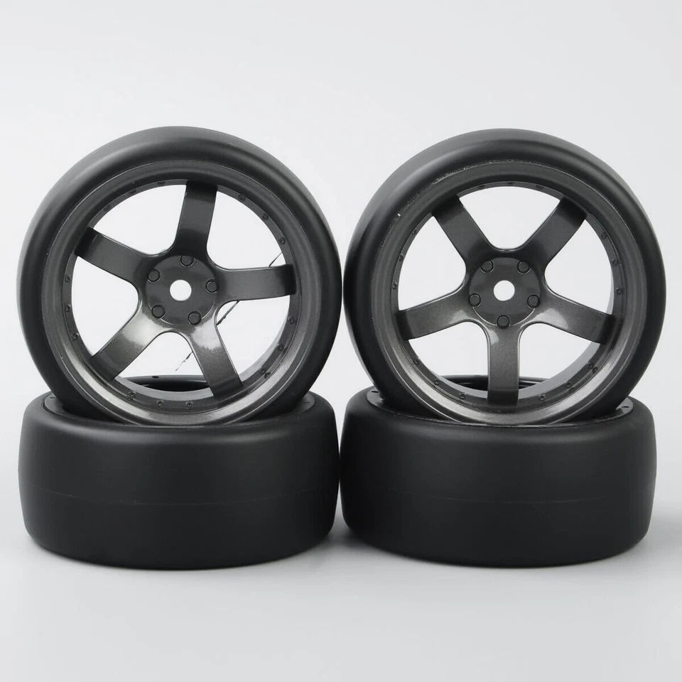 4Pcs PP Drift Tires&Wheel 6mm offest For HSP HPI RC Cars 1/10 On-Road Tyres D5M - Image 3 of 4