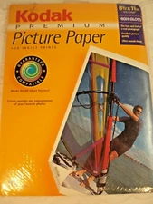 Kodak Premium Picture Paper for Inkjet Printers 15 Sheets 8 1/2 x 11 Smooth 58lb