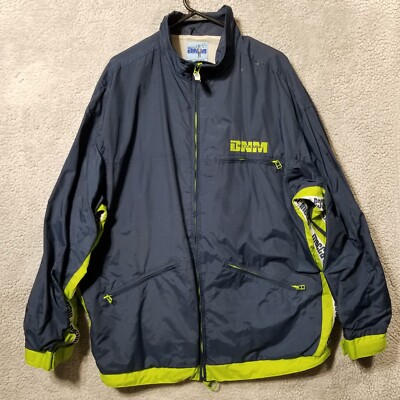 Vintage 90s MECCA USA Windbreaker Full Zip Track Jacket Navy Blue
