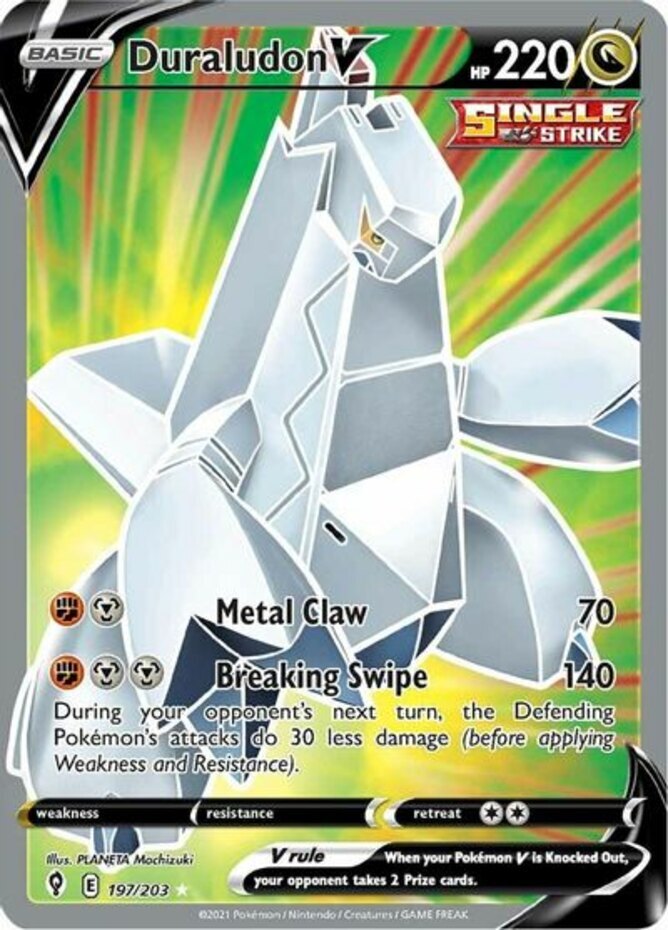 1x Duraludon V - 197/203 - Full Art Ultra Rare NM-Mint Pokemon SWSH07 - Evolving