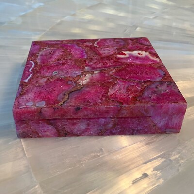 Storage Box Pink Agate Occasional Gifts Home Decorative
