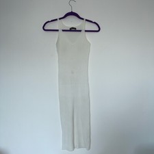 Shein White Ribbed Bodycon Midi Dress