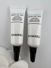 2 X CHANEL Hydra Beauty Micro Gel Yeux 3 ml/0.1 fl oz. SAMPLE TUBES, NEW