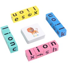 Montessori English Word Spelling Puzzle Toy Building Blocks Typing Game Kid Gift