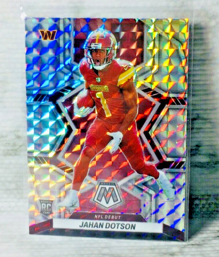 2022 Panini Mosaic Jahan Dotson NFL Debut Silver Mosaic Prizm RC #280 Commanders