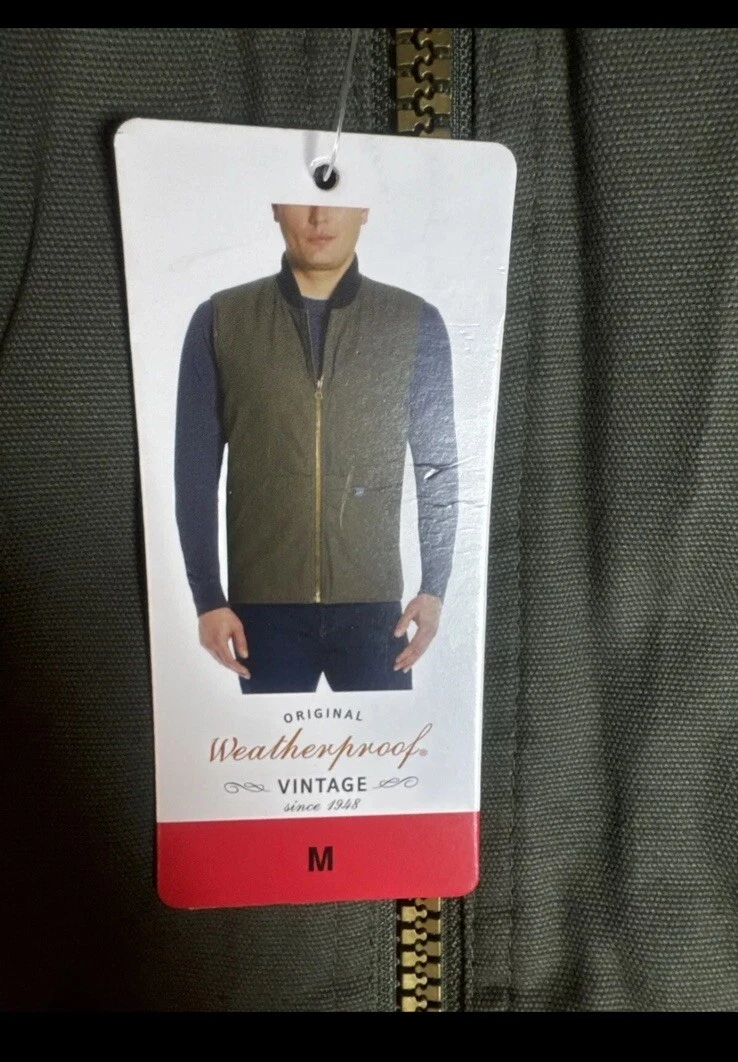 original weatherproop vintage canvas utility vest Color Green Size Medium NWT