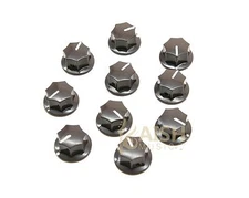 10 Pcs Guitar 1/4" Mini MXR Style AMP Knobs Effect Pedal Knob w/ Set Screw Brown