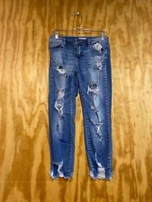 Cello Women's Skinny Jeans Distressed Light Blue Wash Size 3 Regular