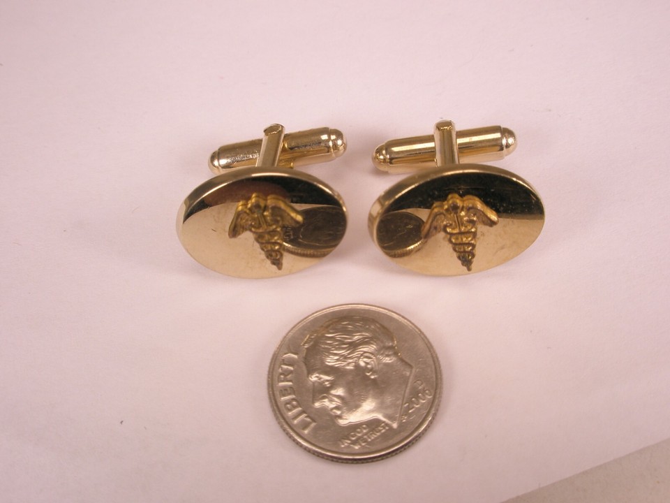 Caduceus Symbol Vintage ANSON Cuff Links medicine doctor rx eBay