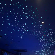 Glow in The Dark Stars Decals Decor For Ceiling 633 Pcs Realistic 3D Stickers