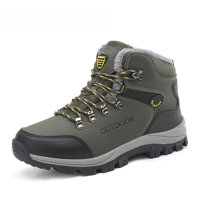 Hombres Botas de Trekking Senderismo Impermeables Cálidas Botas de Nieve Exterior Botas de Goma al Tobillo