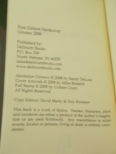 Sandy Deluca MANHATTAN GRIMOIRE Signed Numbered Limited Hardback 2008 UNREAD - Picture 4 of 4