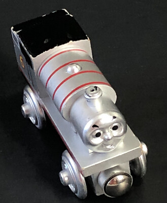 Thomas & Friends Wooden Railway Train PERCY Limited Edition 60 Year Silver Wood