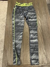 Men's Jock Under Armour Spandex Tights Compression Pants Gray Green S