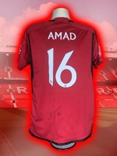 Hand Signed AMAD DIALLO Manchester United Football Home Shirt - COA