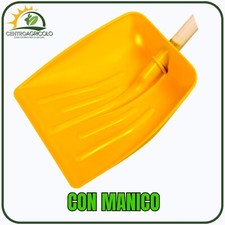 PALA IN POLIPROPILENE PER NEVE E TERRA -GIALLA E ROSSA - SENZA E CON MANICO