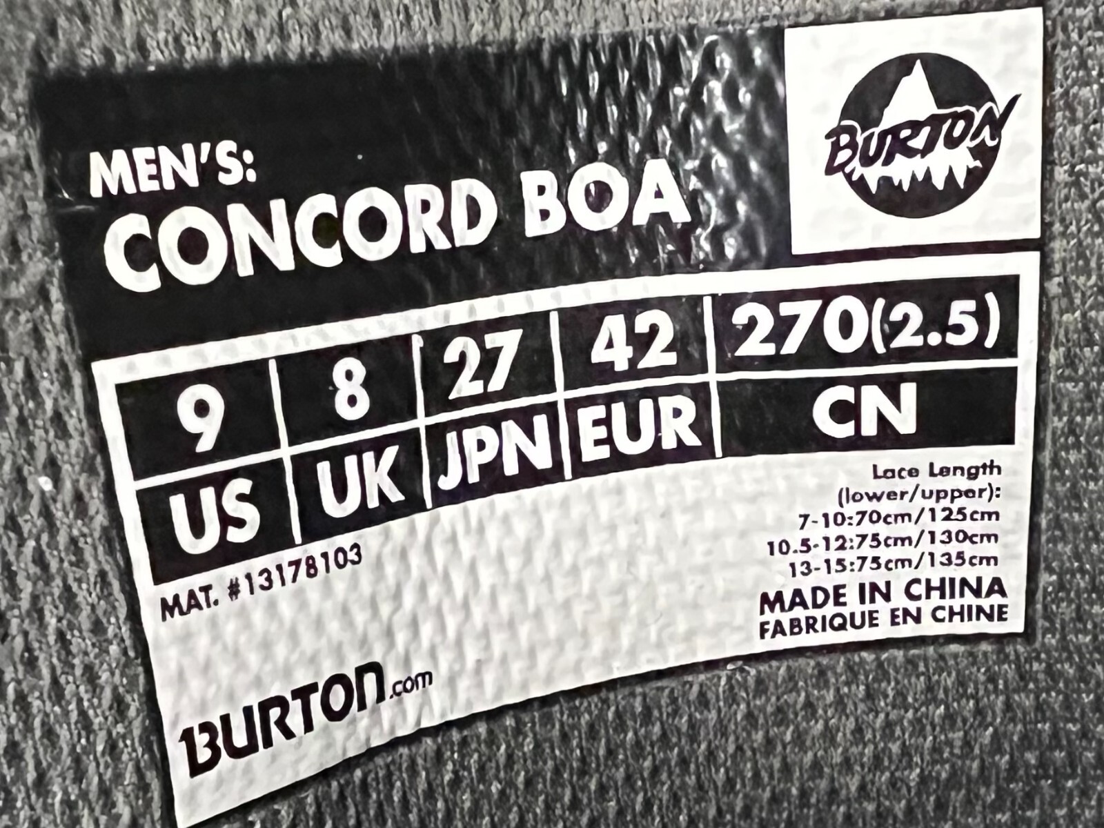 Burton Concord Boa Snowboard Boots Men's 2017/2018
