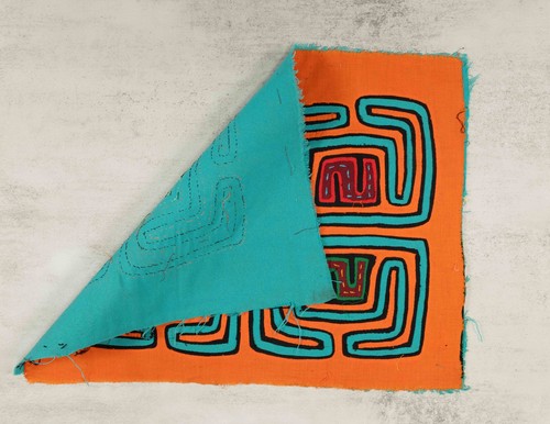 Orange And Turquoise Classic Design Mola - Picture 9 of 10