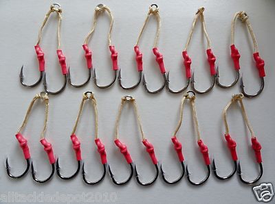 20 Assist Hooks 3/0 Black Nickel For Knife Vertical Speed Jigs 5 packs -10 Pairs