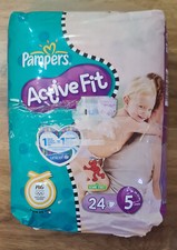 2012 Pampers Active 3 way Fit diapers 24 nappies No5 11-25 kgs/24-55lbs NOS