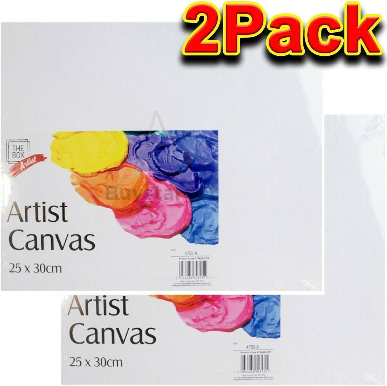 2 x Artist Canvas Panel Board Art Painting For Acrylic & Oil 25cm x ...