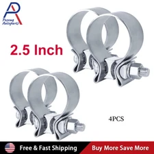 4PCS 2.5" Inch T409 Stainless Steel Narrow Band Exhaust Clamps Seal Band