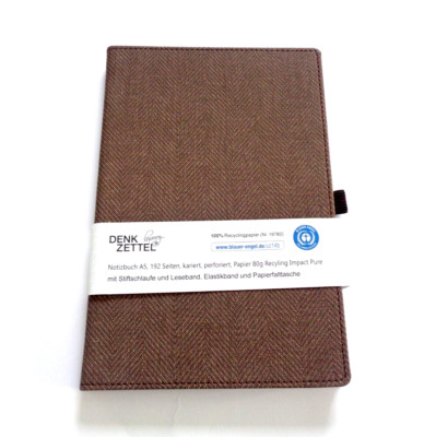 LEYKAM Notizbuch Denkzettel Luxury Tweed DIN A5 Hardcover Einband in Tweetoptik