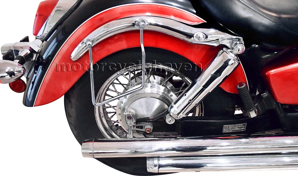 1997-2007 Honda Shadow 750 VT750 Ace bolsa selim suportes barras cromadas - Imagem 2 de 4